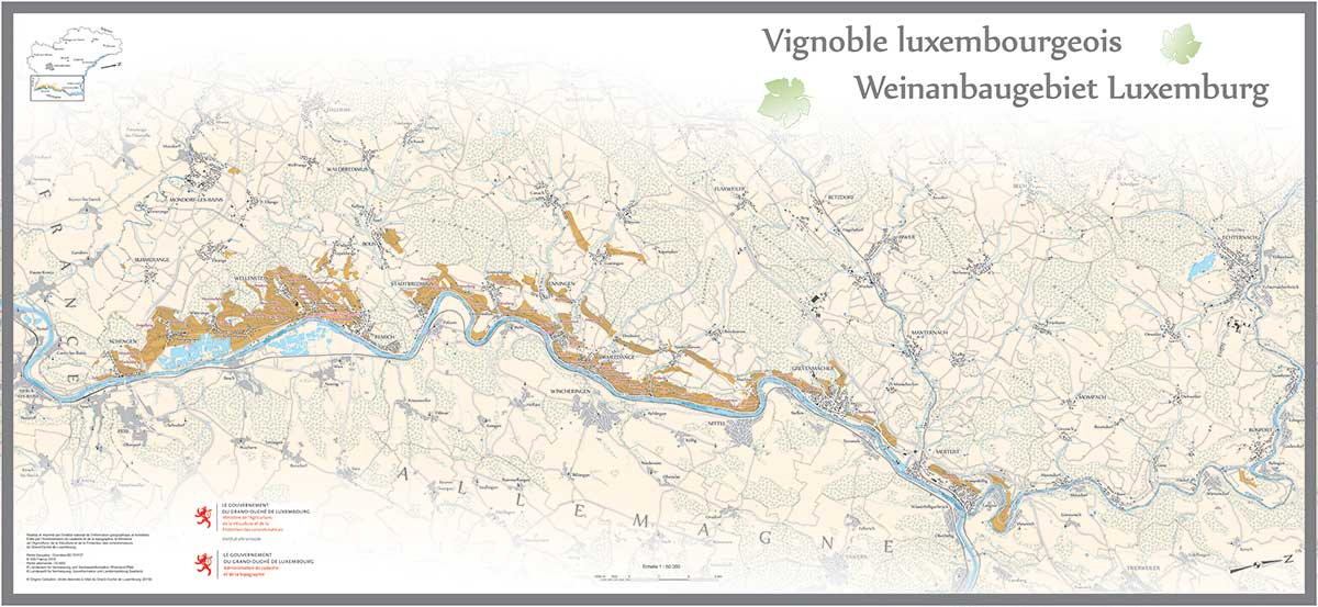 Carte du vignoble Luxembourgeois