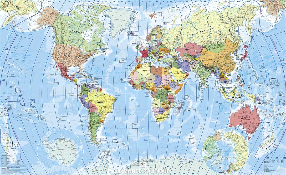 Carte des fuseaux horaires