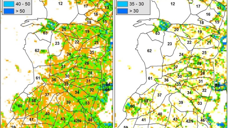 Carte de la surface terrière © ONF