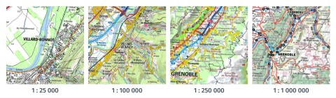 Représentation de la commune de Villard-Bonnot, Isère (38), à différentes échelles