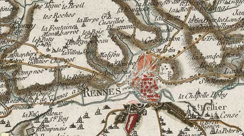 Extrait de la carte de Cassini (Dinan et ses environs)